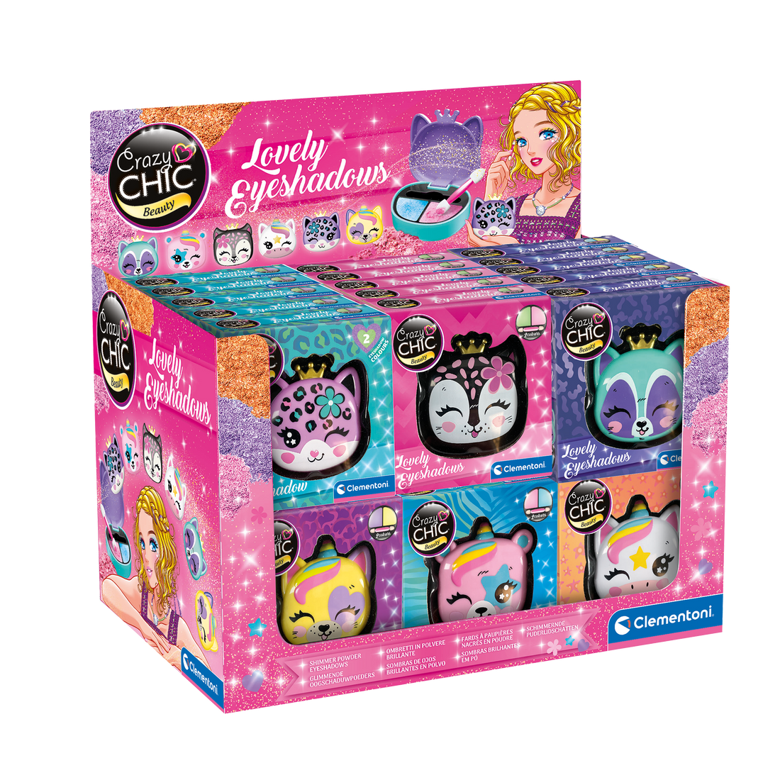 CRAZY CHIC: LOVELY COLLECTION FARD À PAUPIÈRES (VENDU 36 UNITÉS - 6 MODÈLES) CLEMENTONI