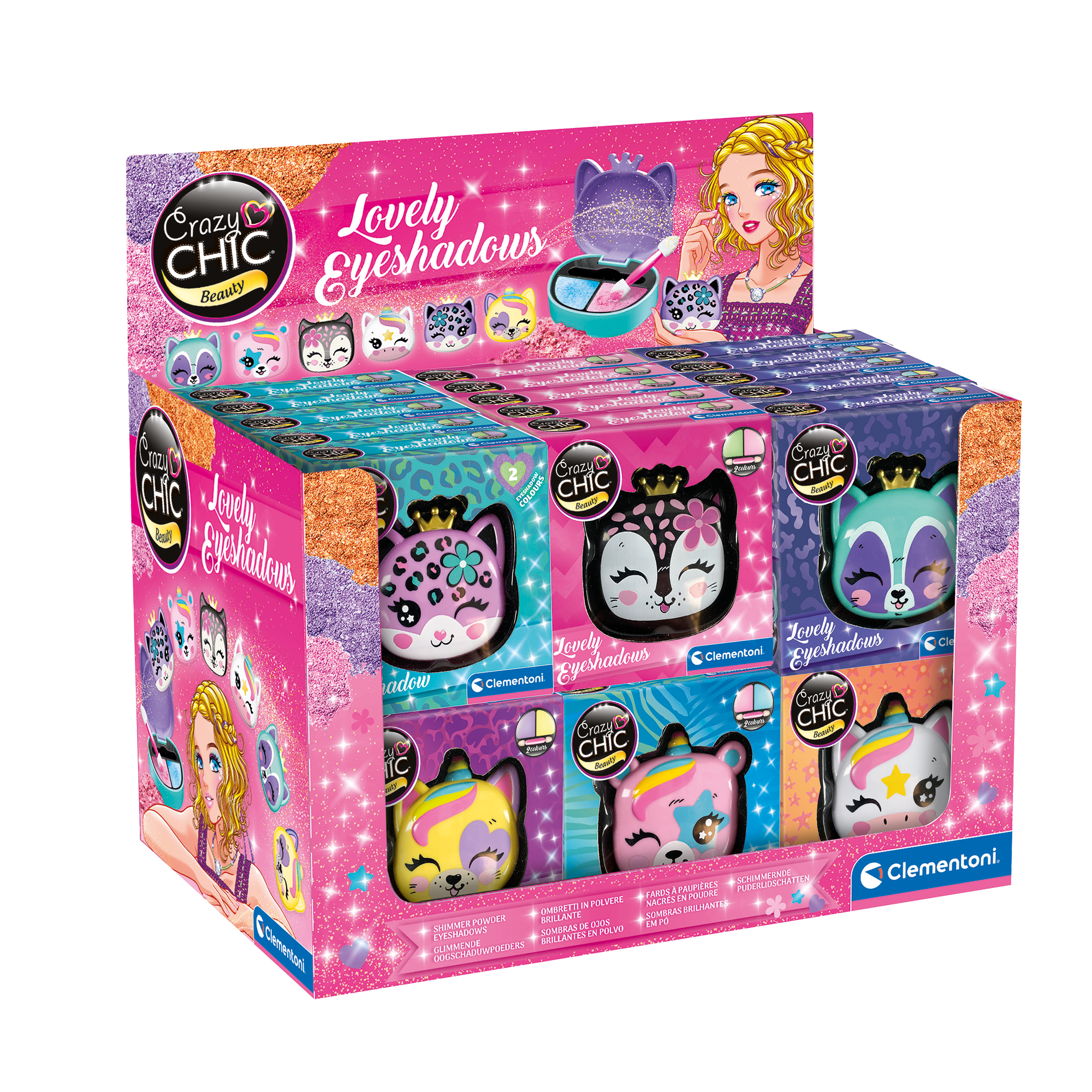 CRAZY CHIC: LOVELY COLLECTION FARD À PAUPIÈRES (VENDU 36 UNITÉS - 6 MODÈLES) CLEMENTONI