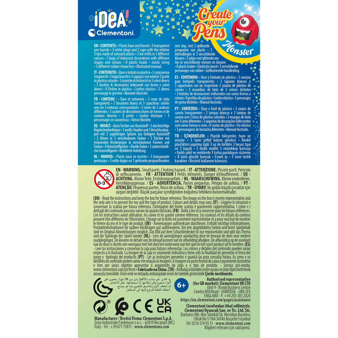 IDEA: CRÉE TES STYLOS - MONSTRES CLEMENTONI