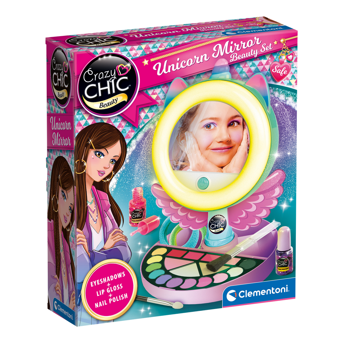 CRAZY CHIC: UNICORN MIRROR BEAUTY SET CLEMENTONI