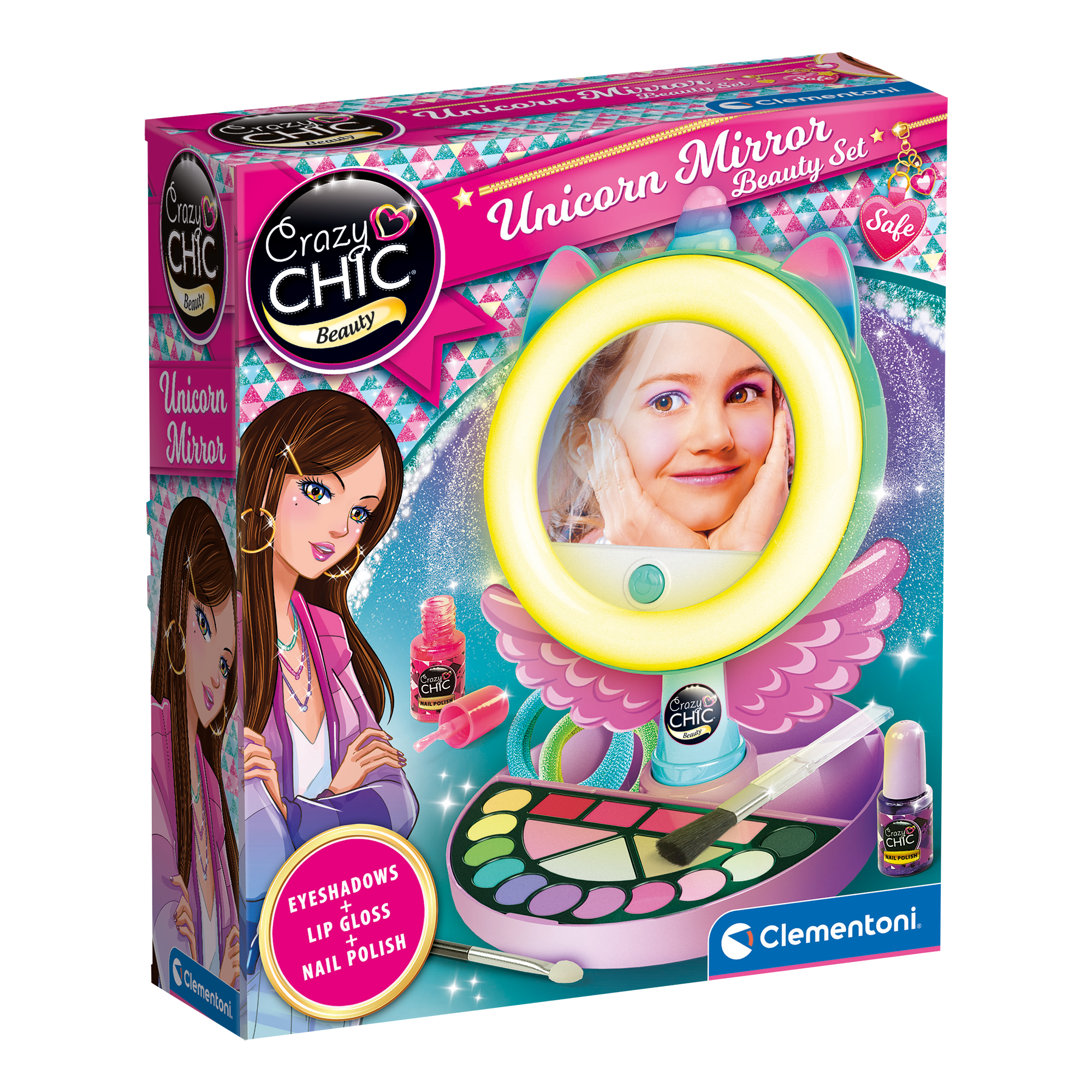 CRAZY CHIC: UNICORN MIRROR BEAUTY SET CLEMENTONI