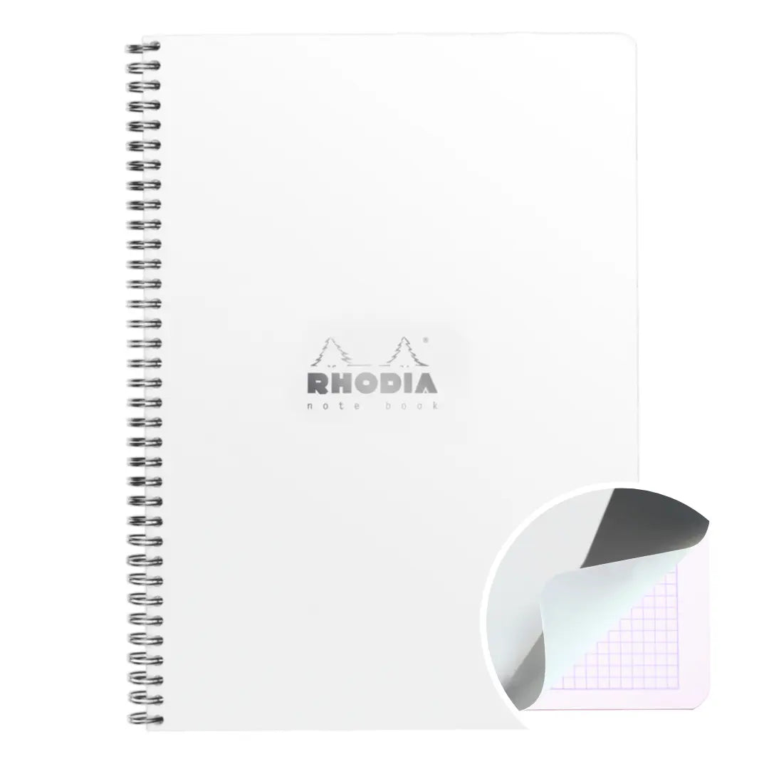 Cahier à spirale 5/5 -blanc - A4+. 160 pages (22.5x29.7cm) RHODIA