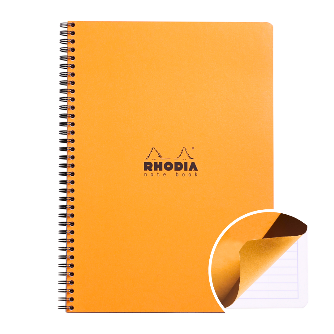 Cahier  à spirales ligné 9X11,75 Orange RHODIA