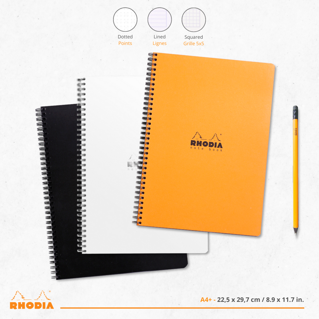 Cahier  à spirales ligné 9X11,75 Orange RHODIA