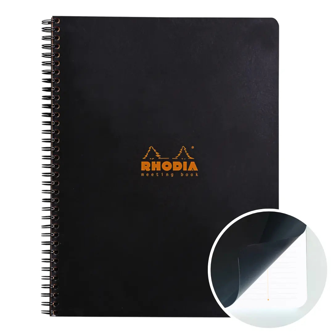 Cahier 'meeting' -noir - A4+.  160 pages (22.5x29.7cm) RHODIA