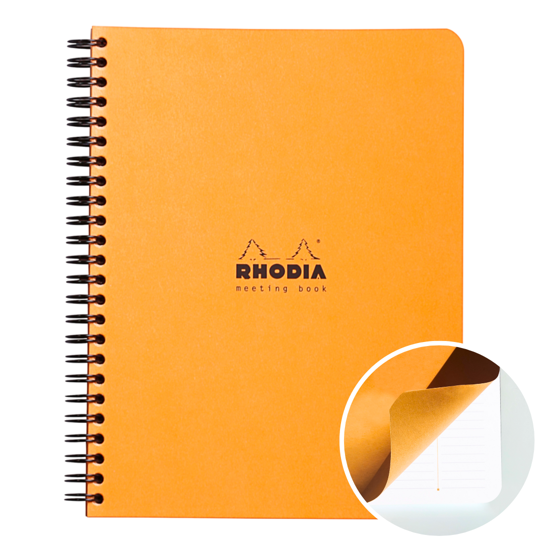 Cahier 'meeting' -orange- A5+ - 160 pages (16x21cm) RHODIA
