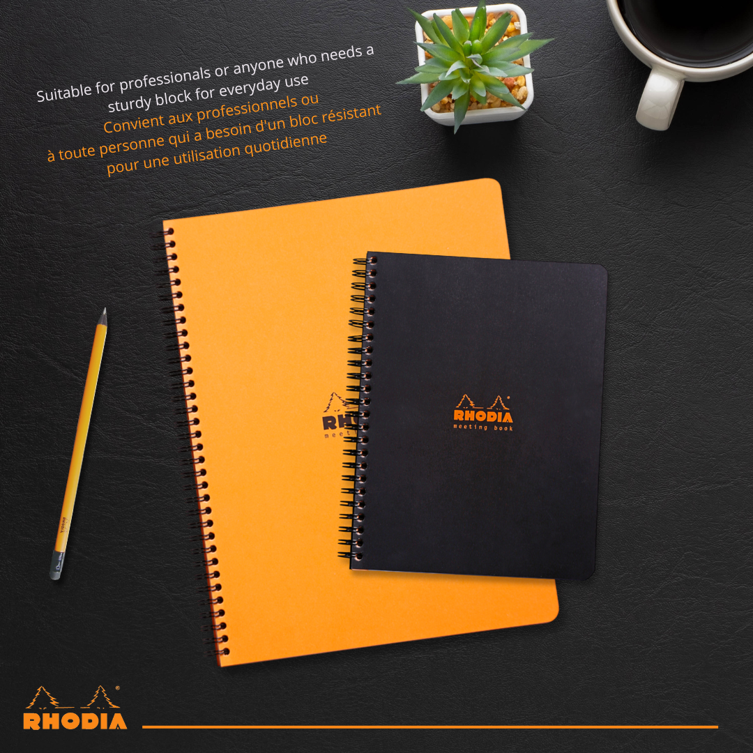 Cahier de réunion 6,5X8,25 Noir RHODIA