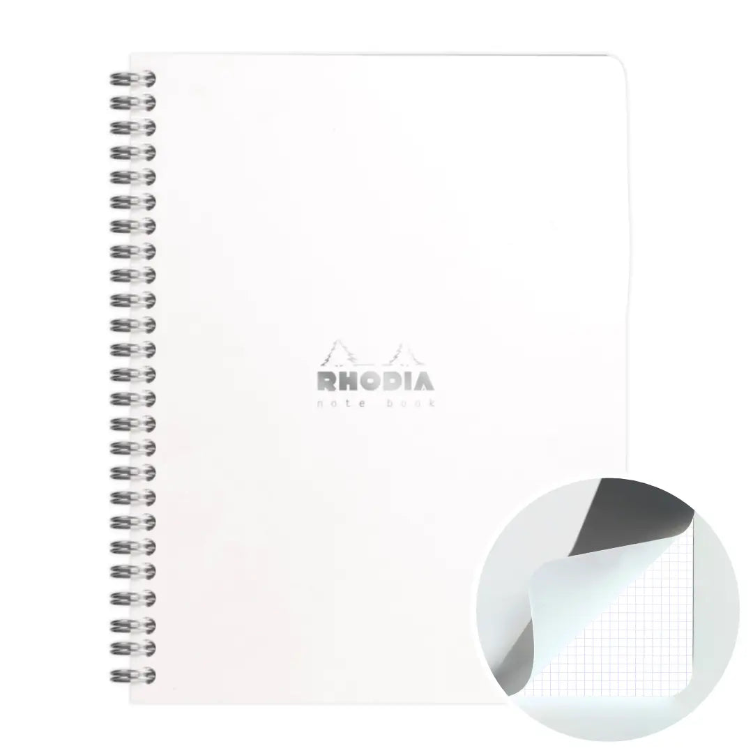 Cahier reliures intégrales 5/5 -blanc- A5+ - 160 pages (16x21cm) RHODIA