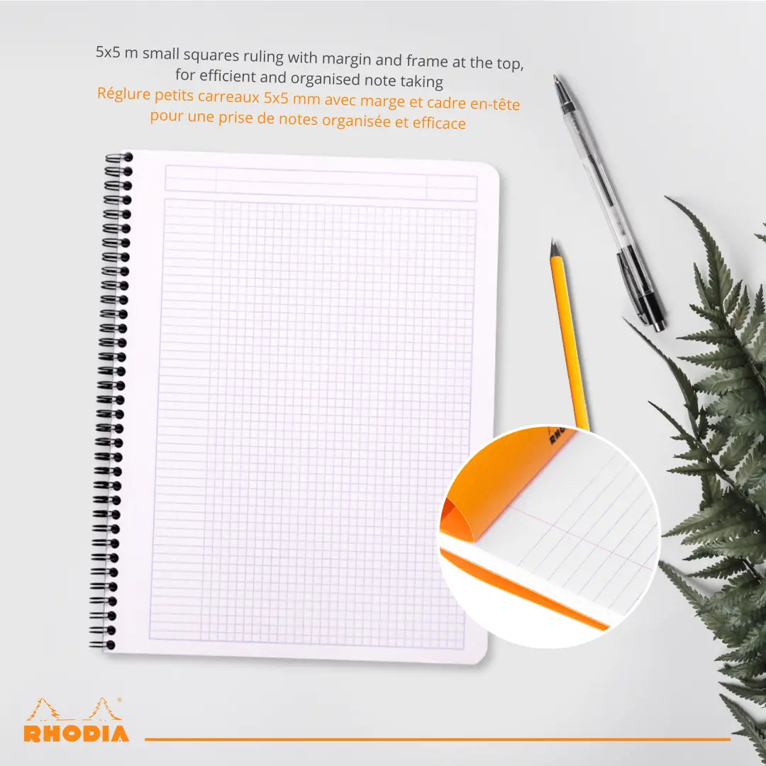 Cahier reliures intégrales 5/5 -blanc- A5+ - 160 pages (16x21cm) RHODIA