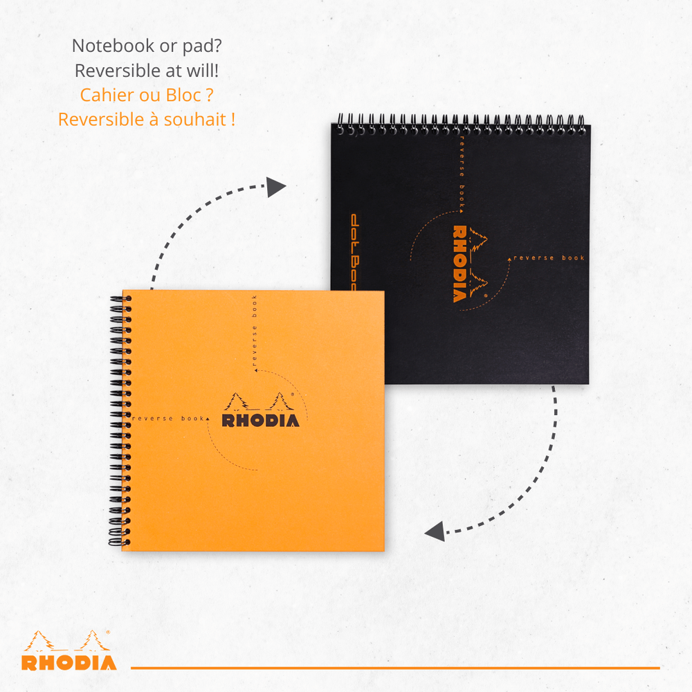 Livre inversé 8,25X8,25 Orange RHODIA