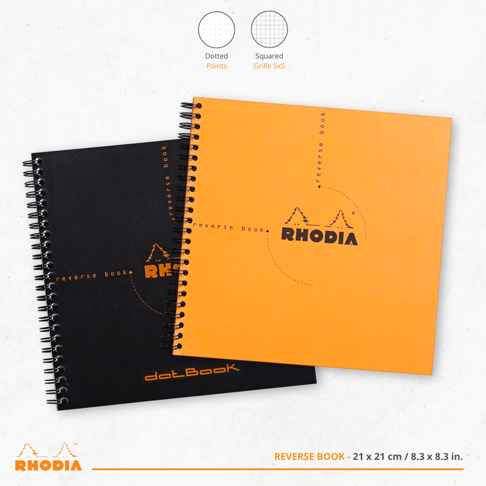 Livre inversé 8,25X8,25 Orange RHODIA
