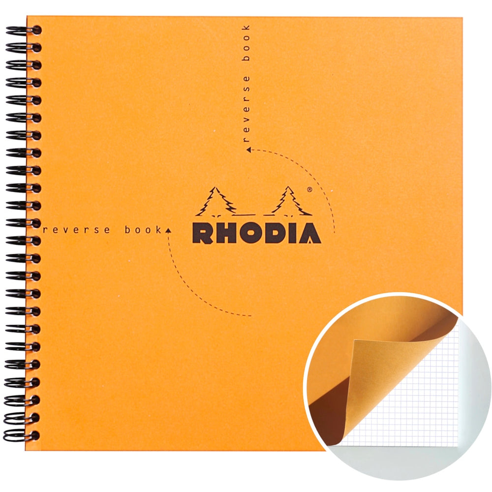 Livre inversé 8,25X8,25 Orange RHODIA
