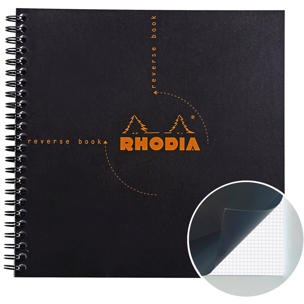 Livre inversé 8,25X8,25 Noir RHODIA