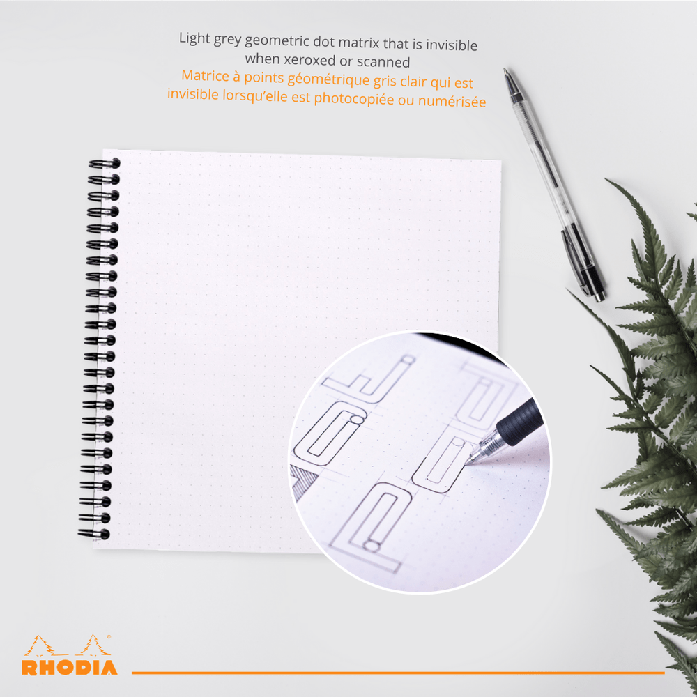 Livre inversé Dot 8,25X8,25 Noir RHODIA