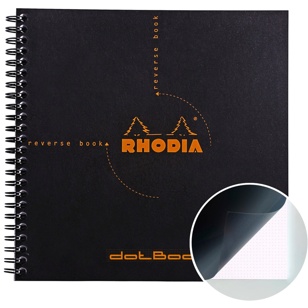 Livre inversé Dot 8,25X8,25 Noir RHODIA