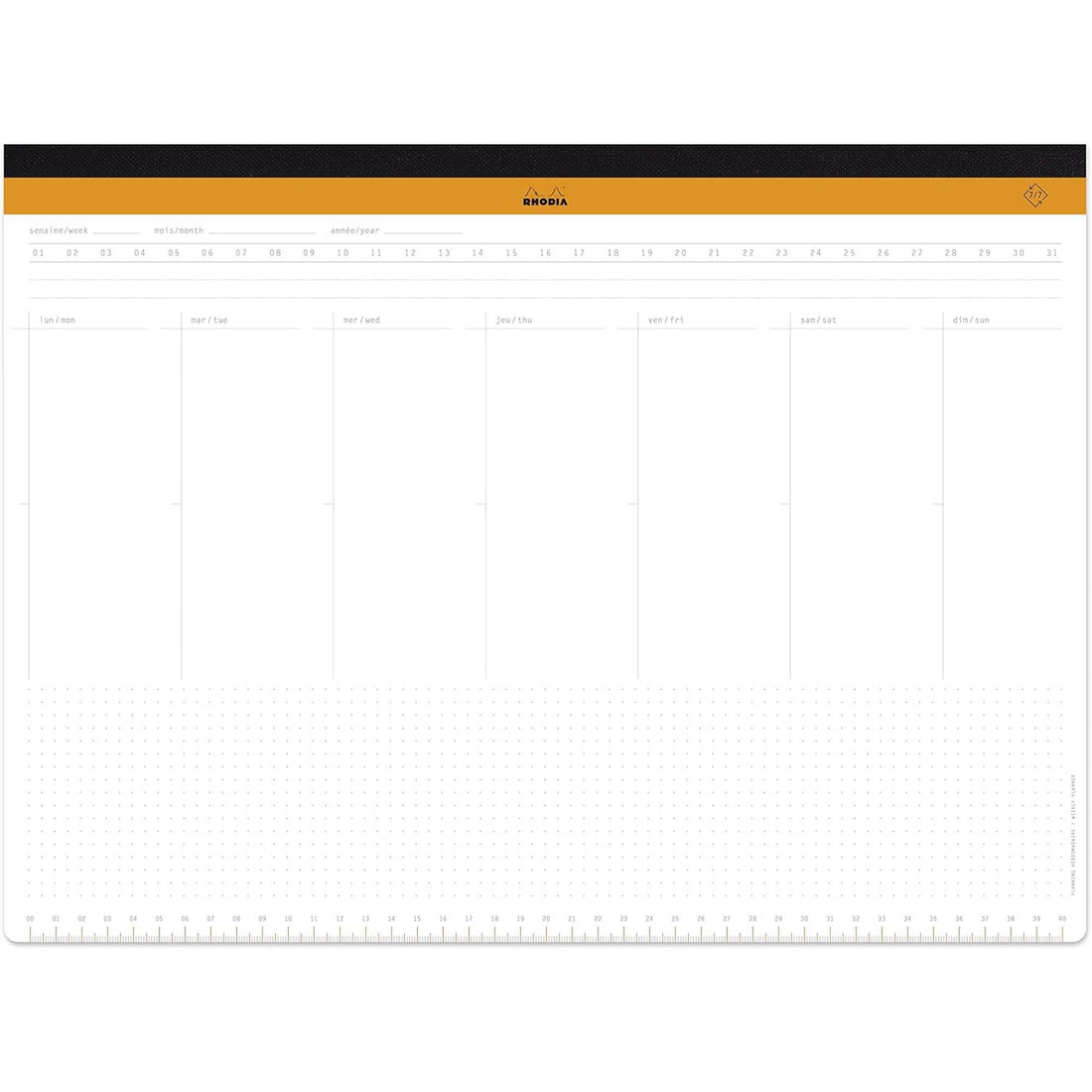 Agenda hebdomadaire Dos toilé A3 (30,9X42 Cm) 60 feuilles RHODIA