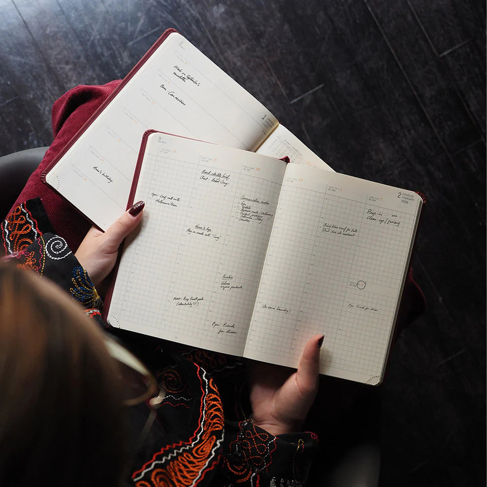 Webplanner 2026: Agenda millésimé verticale -titane- A5. 160 pages (14.8x21cm) RHODIA