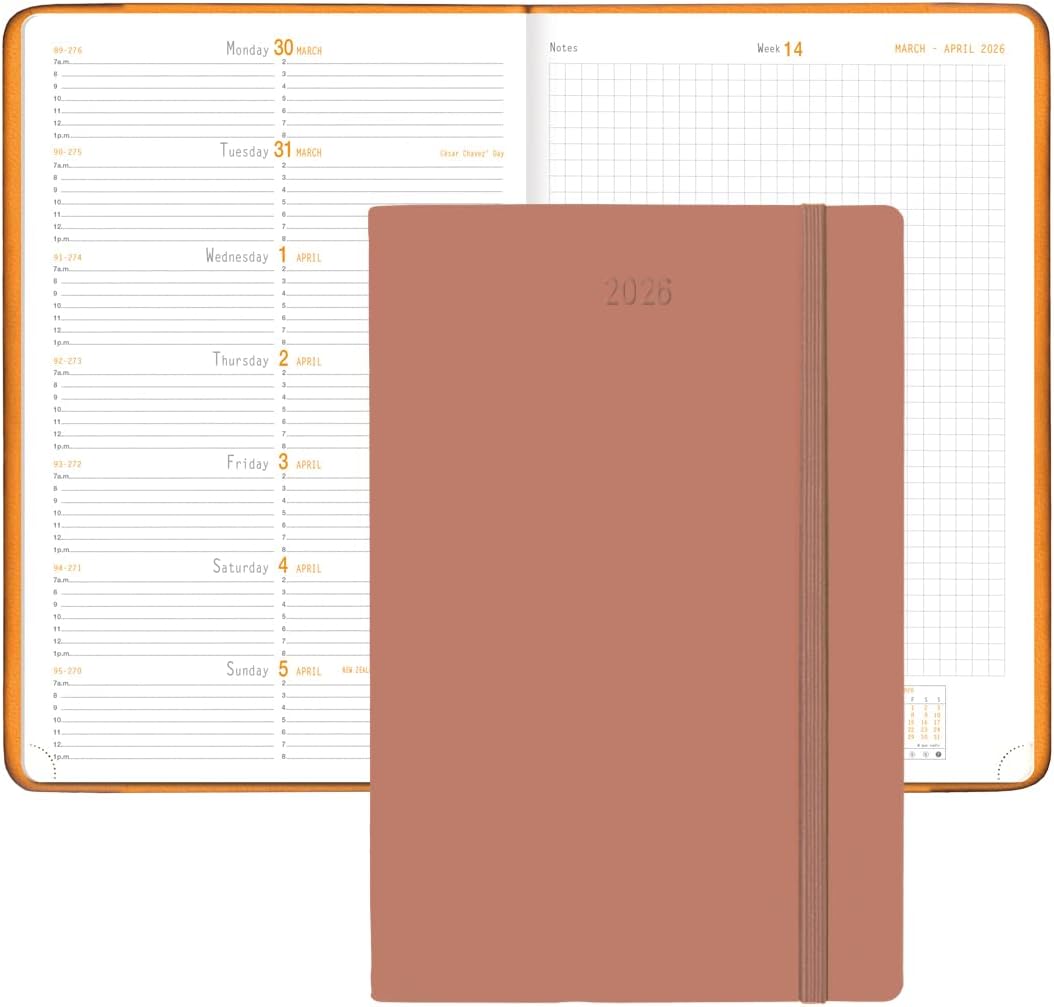 Webplanner 2026: Agenda millésimé verticale -bois de rose- A5. 160 pages (14.8x21cm) RHODIA