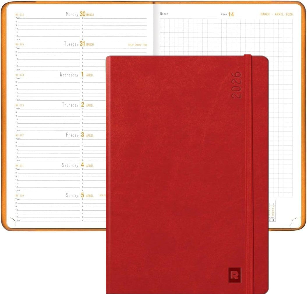 Webplanner 2026: Agenda millésimé verticale -coquelicot- A5. 160 pages (14.8x21cm) RHODIA