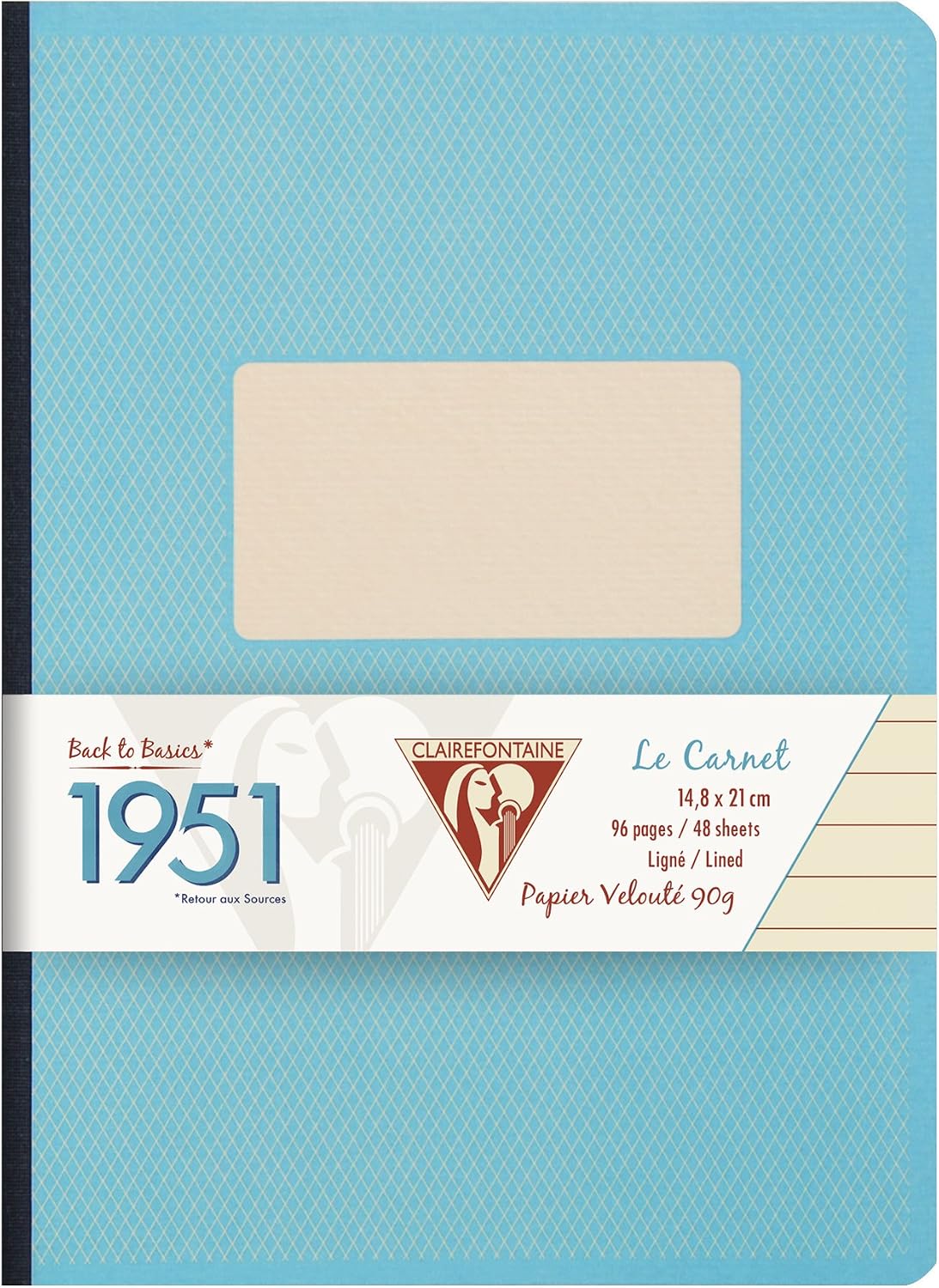 Carnet 1951 ligné assortis dos toilé 96 pages A5 (14,8 x 21 cm) by CLAIREFONTAINE