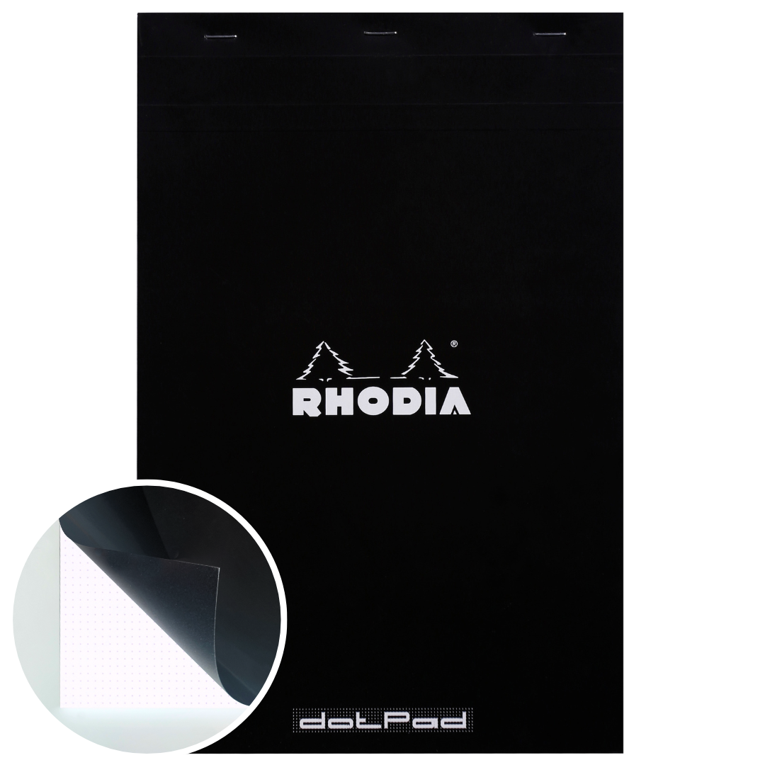 Bloc-Notes Noir Dot  8.25X12.5 RHODIA