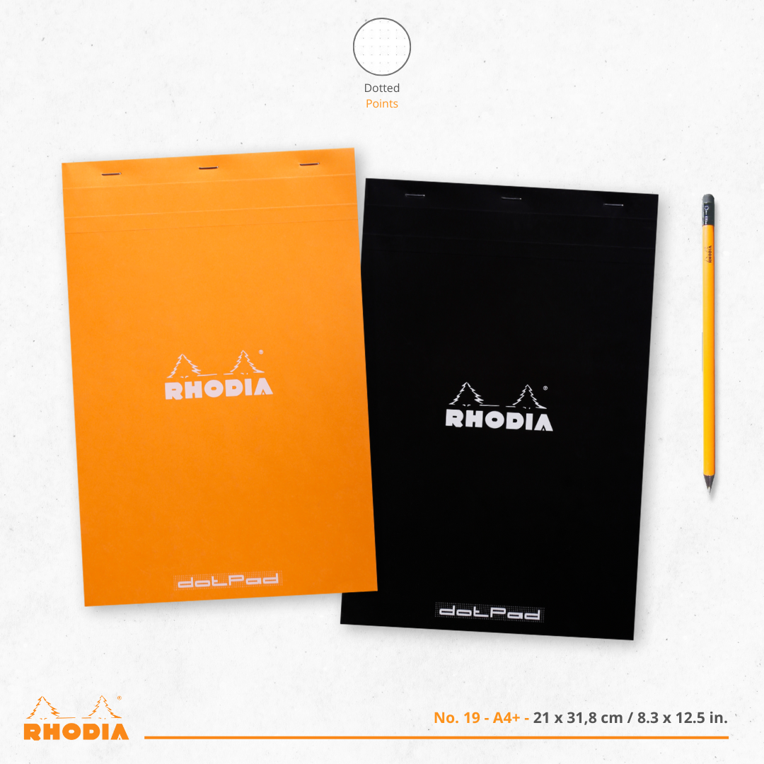 Bloc-Notes Noir Dot  8.25X12.5 RHODIA