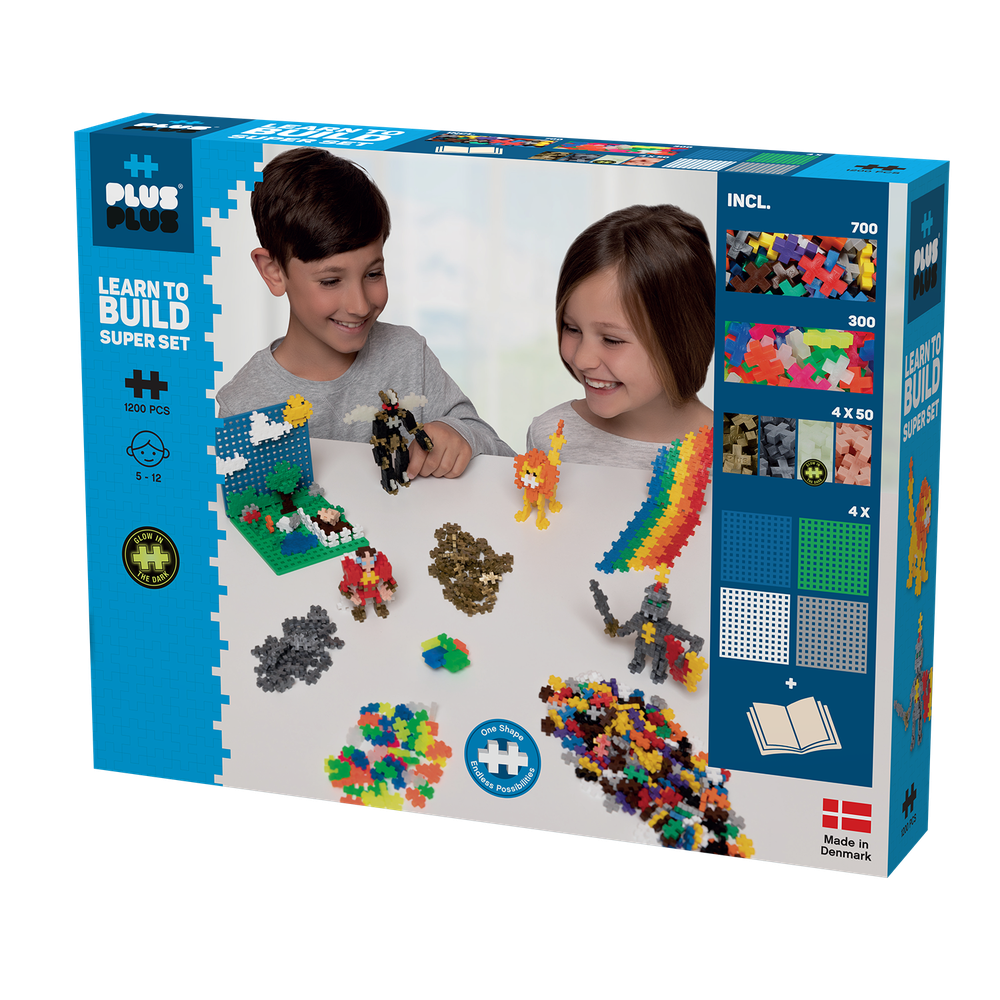 APPRENDRE À BÂTIR - ENS. MÉGA BASIC - 1200pcs PLUS PLUS