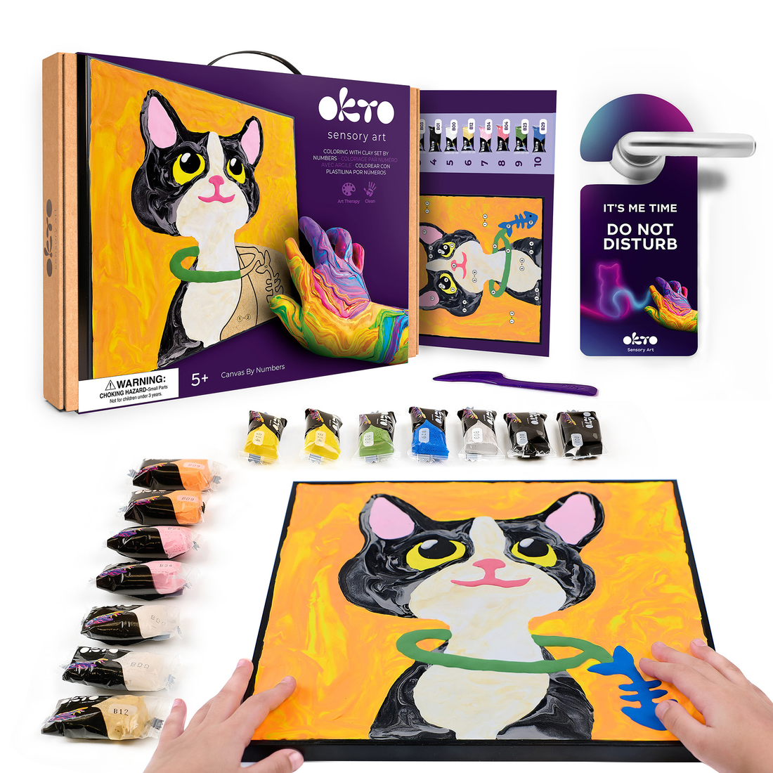 COLORIAGE PAR NUMÉRO AVEC ARGILE - CHAT - Pierre Belvédère