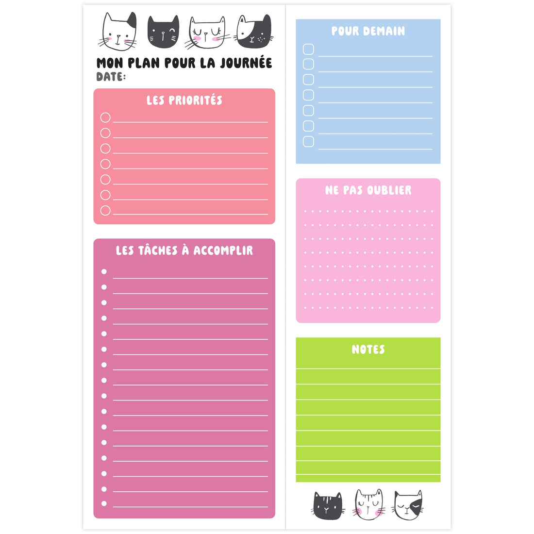 NOTEPAD PLANIFICATEUR- CHATS PBI AUTRES
