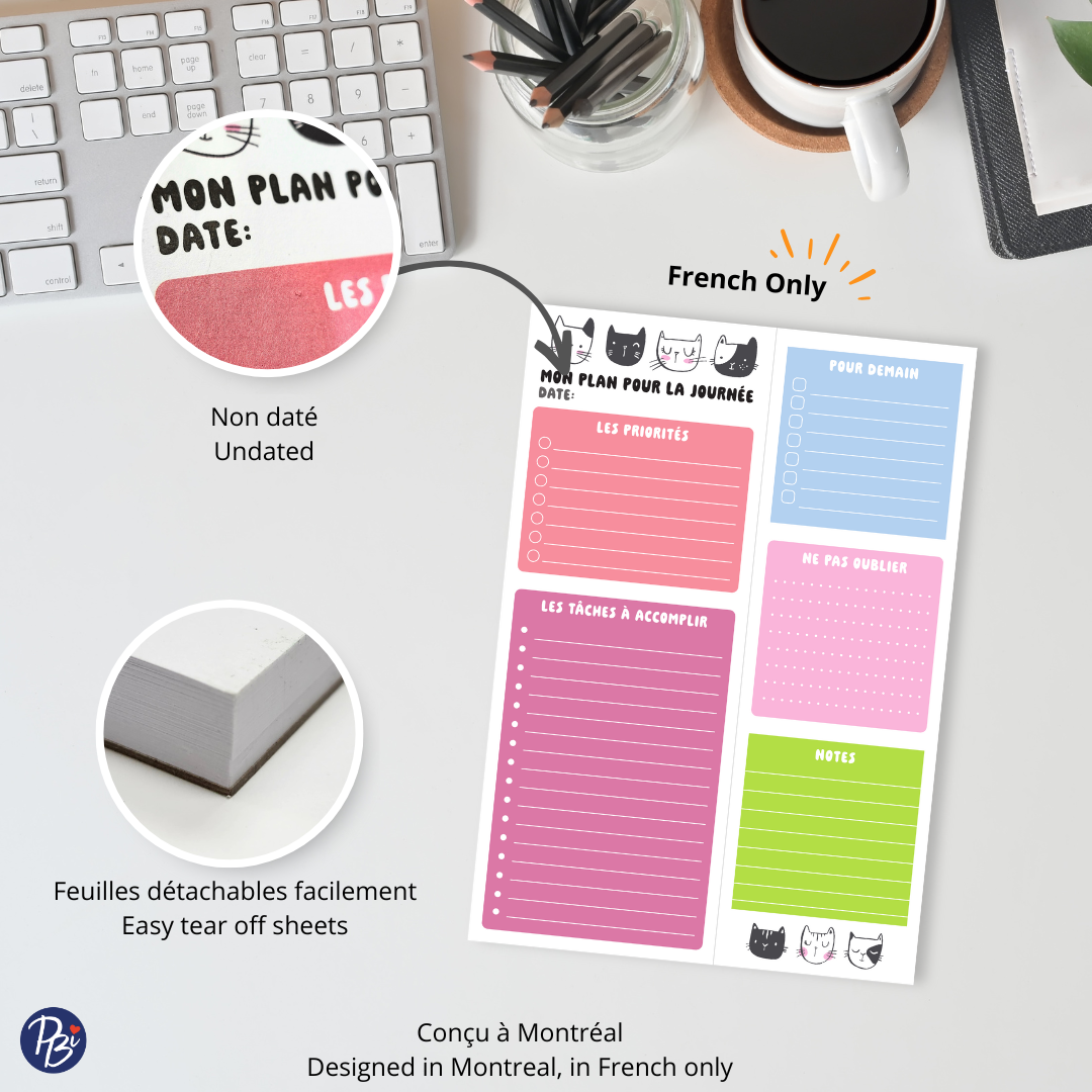 NOTEPAD PLANIFICATEUR- CHATS PBI AUTRES