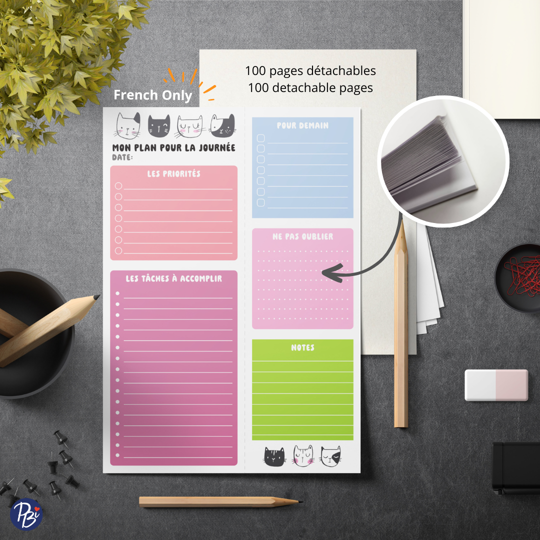 NOTEPAD PLANIFICATEUR- CHATS PBI AUTRES