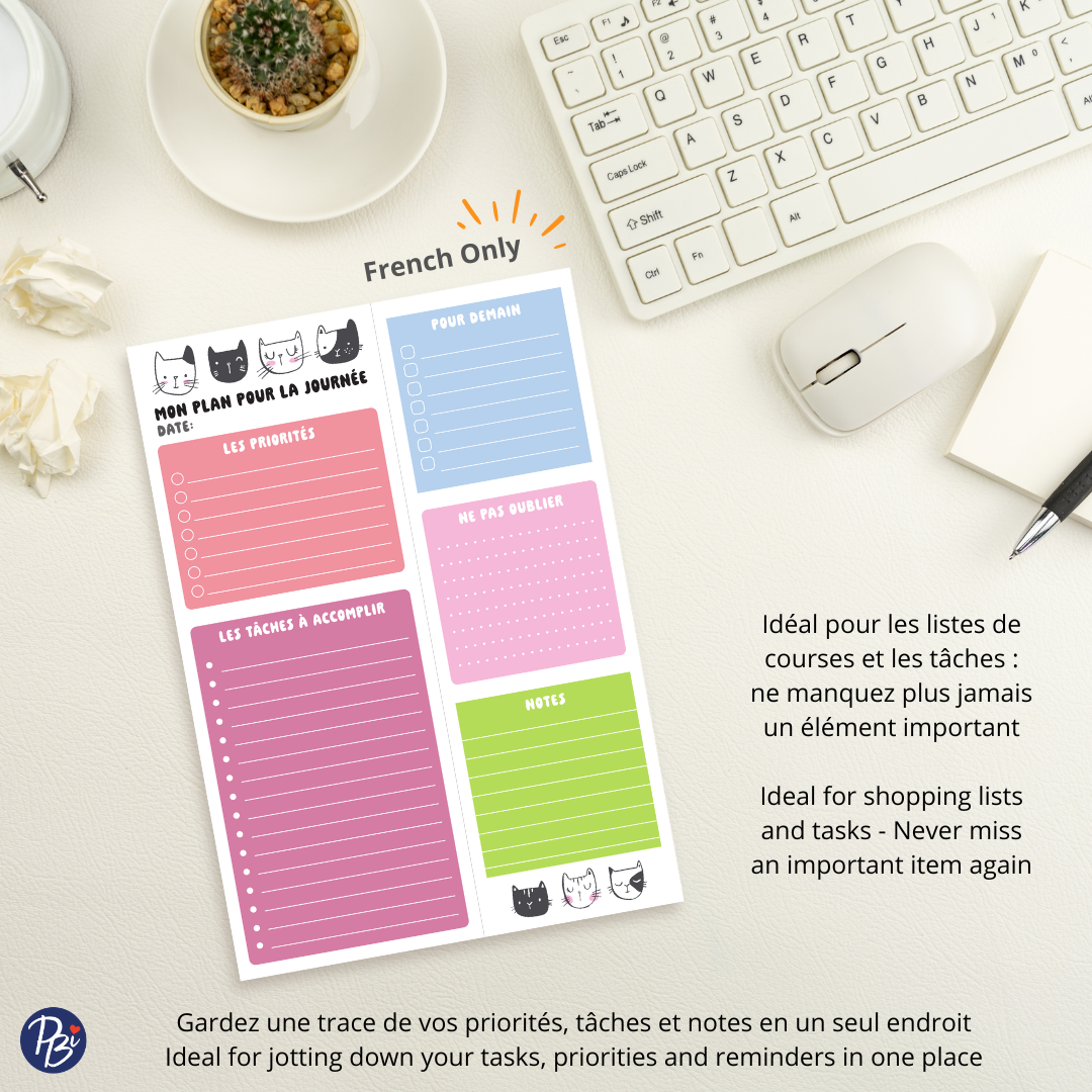 NOTEPAD PLANIFICATEUR- CHATS PBI AUTRES