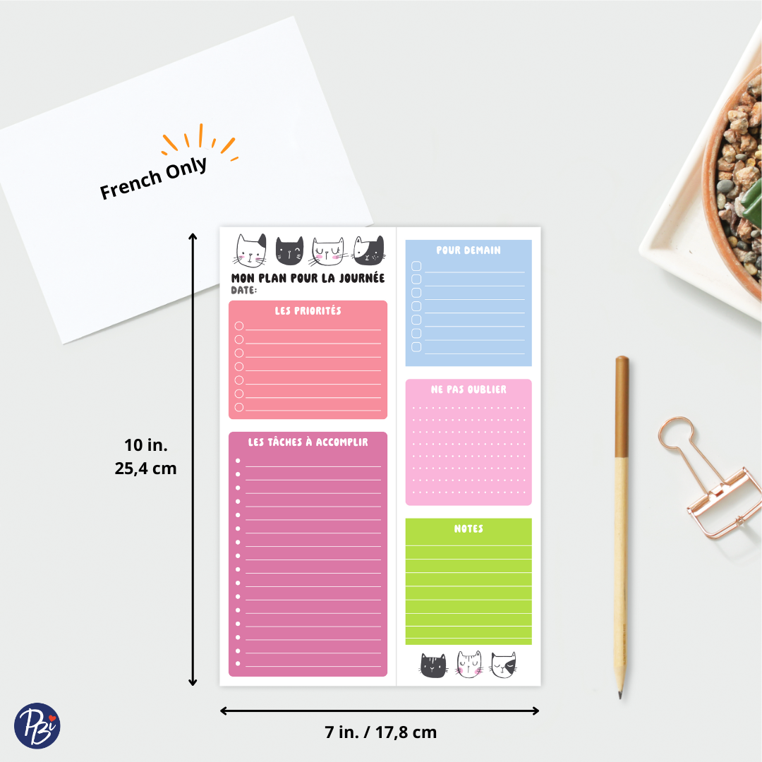 NOTEPAD PLANIFICATEUR- CHATS PBI AUTRES