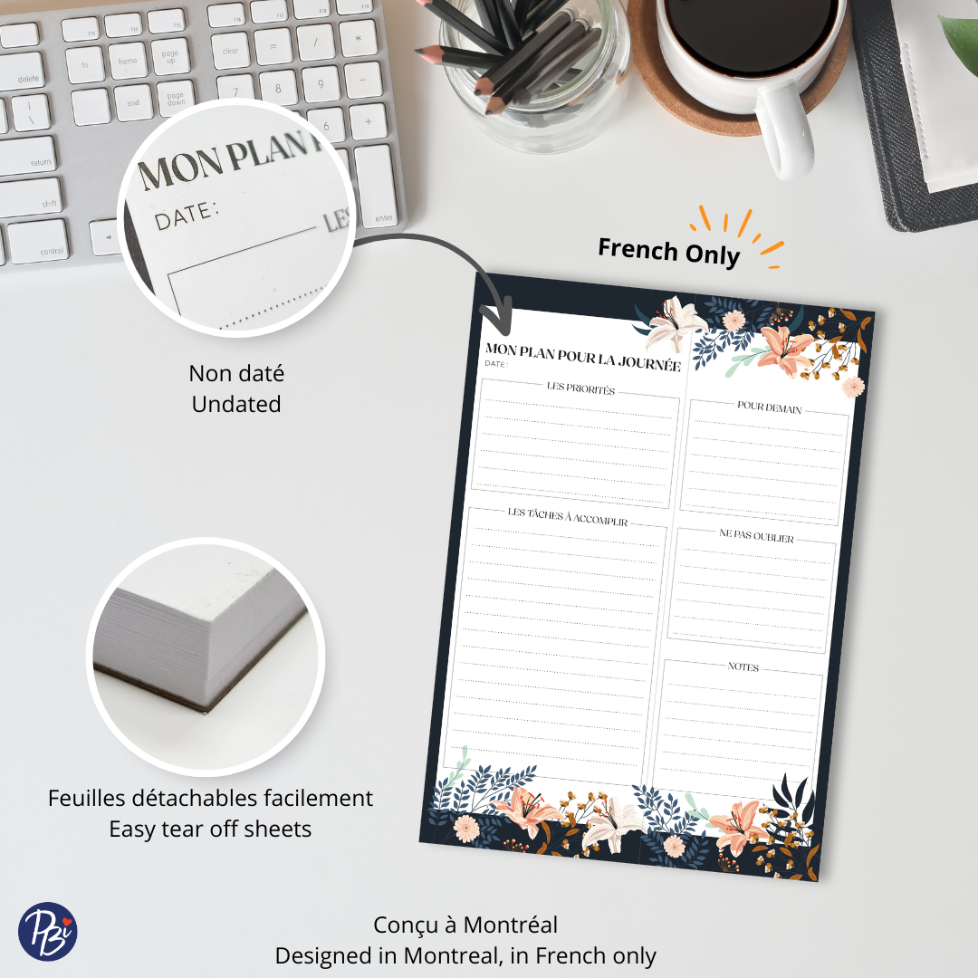NOTEPAD PLANIFICATEUR- FLEURS