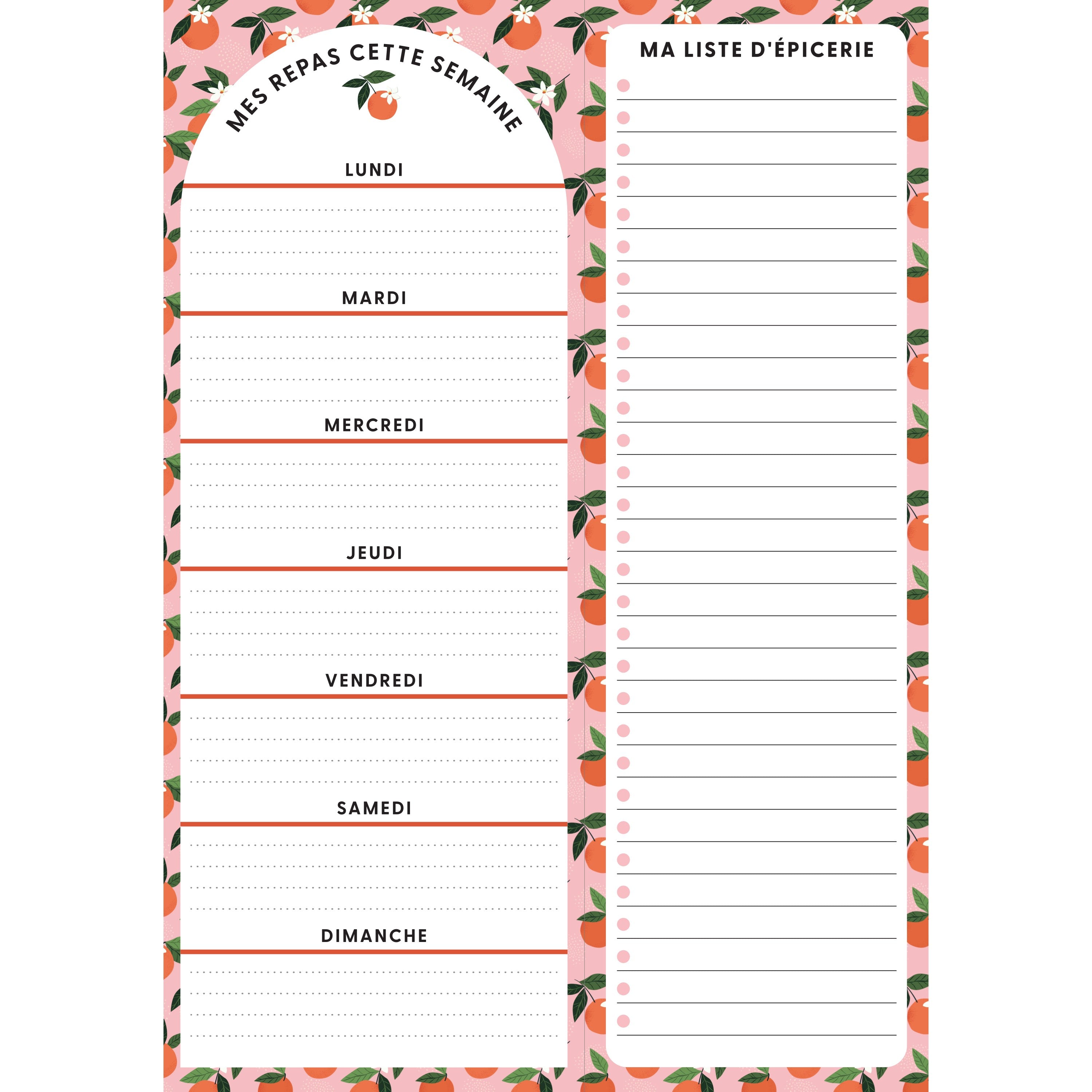 NOTEPAD REPAS- ORANGES