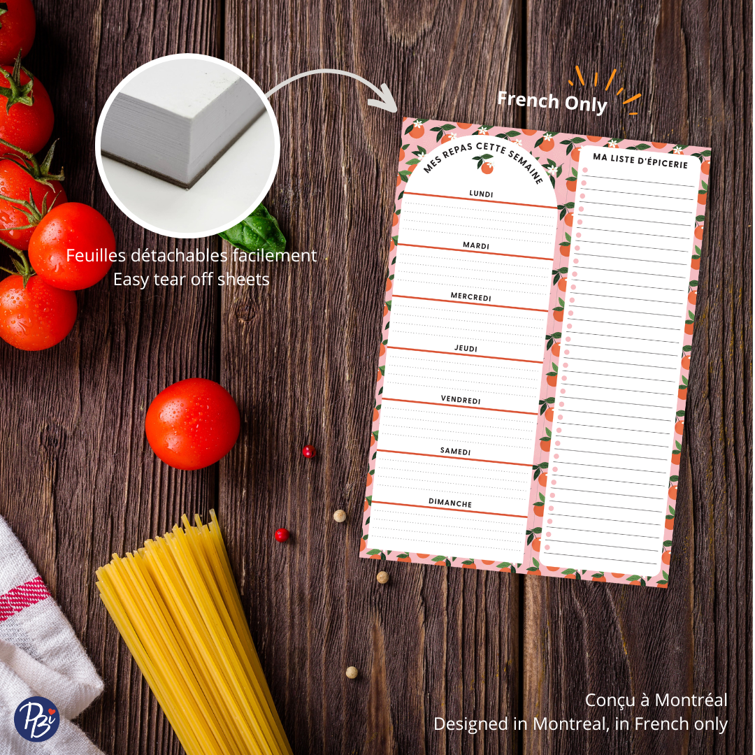 NOTEPAD REPAS- ORANGES