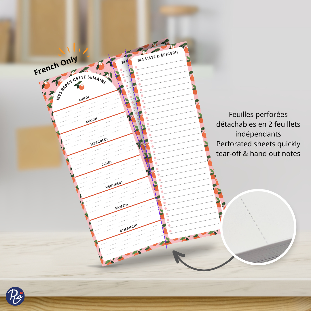 NOTEPAD REPAS- ORANGES PBI AUTRES