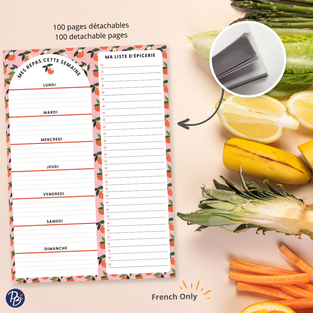 NOTEPAD REPAS- ORANGES PBI AUTRES