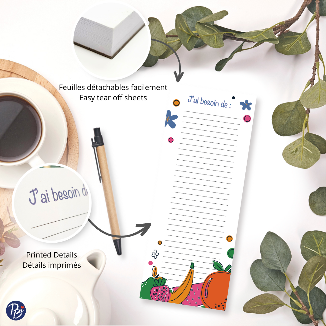 NOTEPAD- ÉPICERIE PBI AUTRES