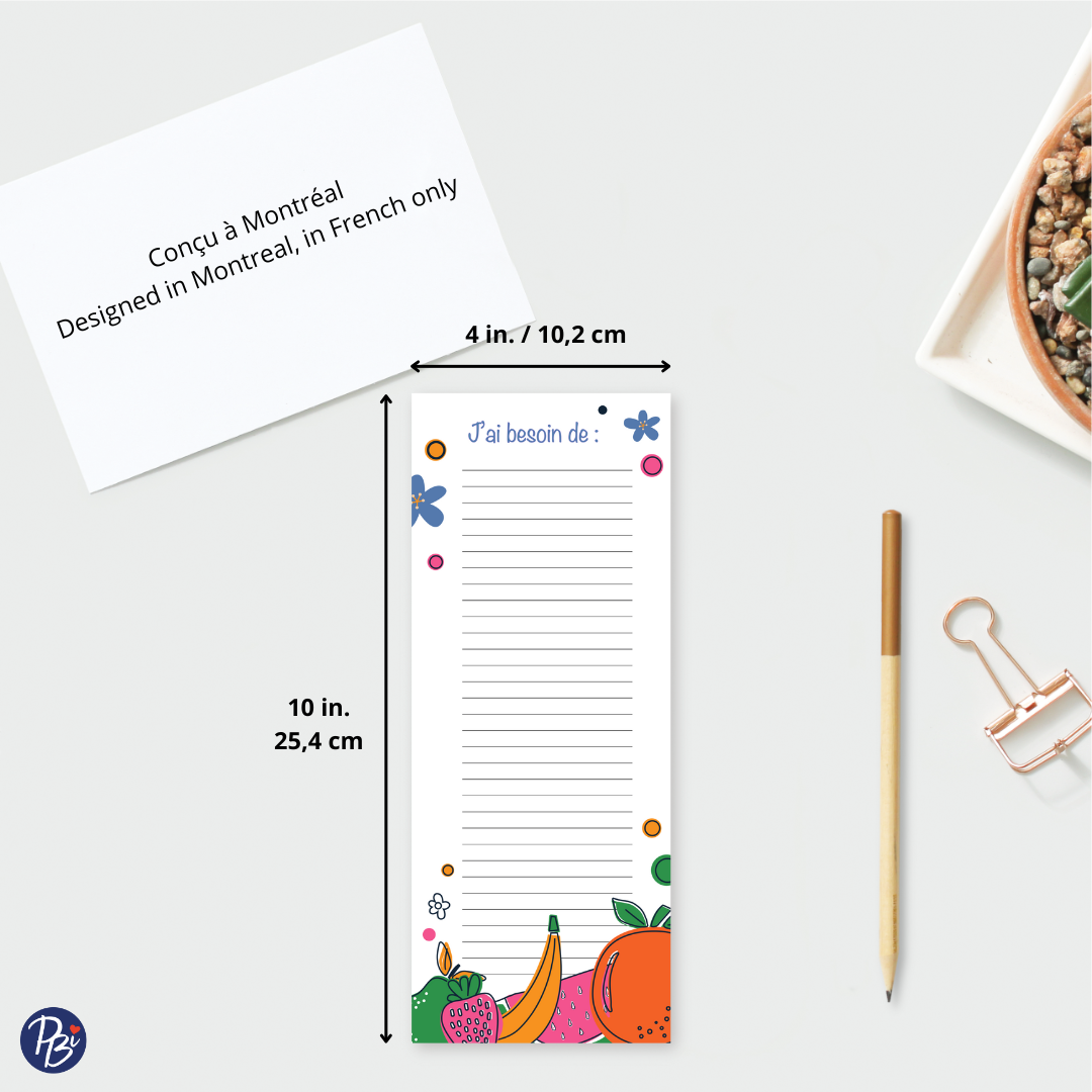 NOTEPAD- ÉPICERIE PBI AUTRES