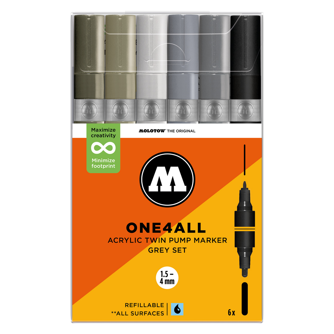 ONE4ALL™  Acrylic Twin Grey Set MOLOTOW