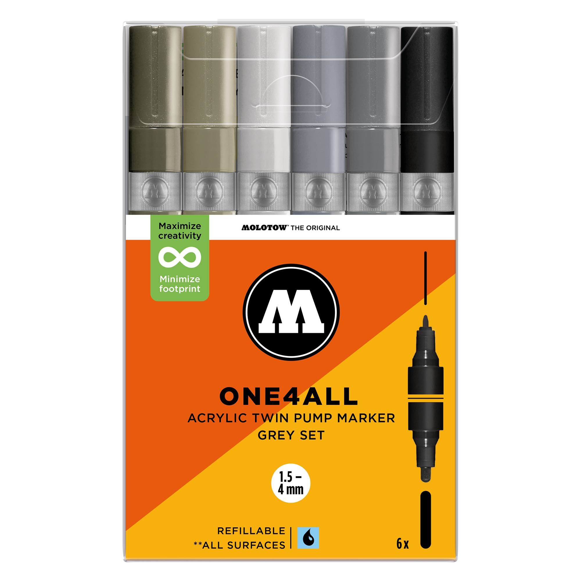 ONE4ALL™  Acrylic Twin Grey Set MOLOTOW