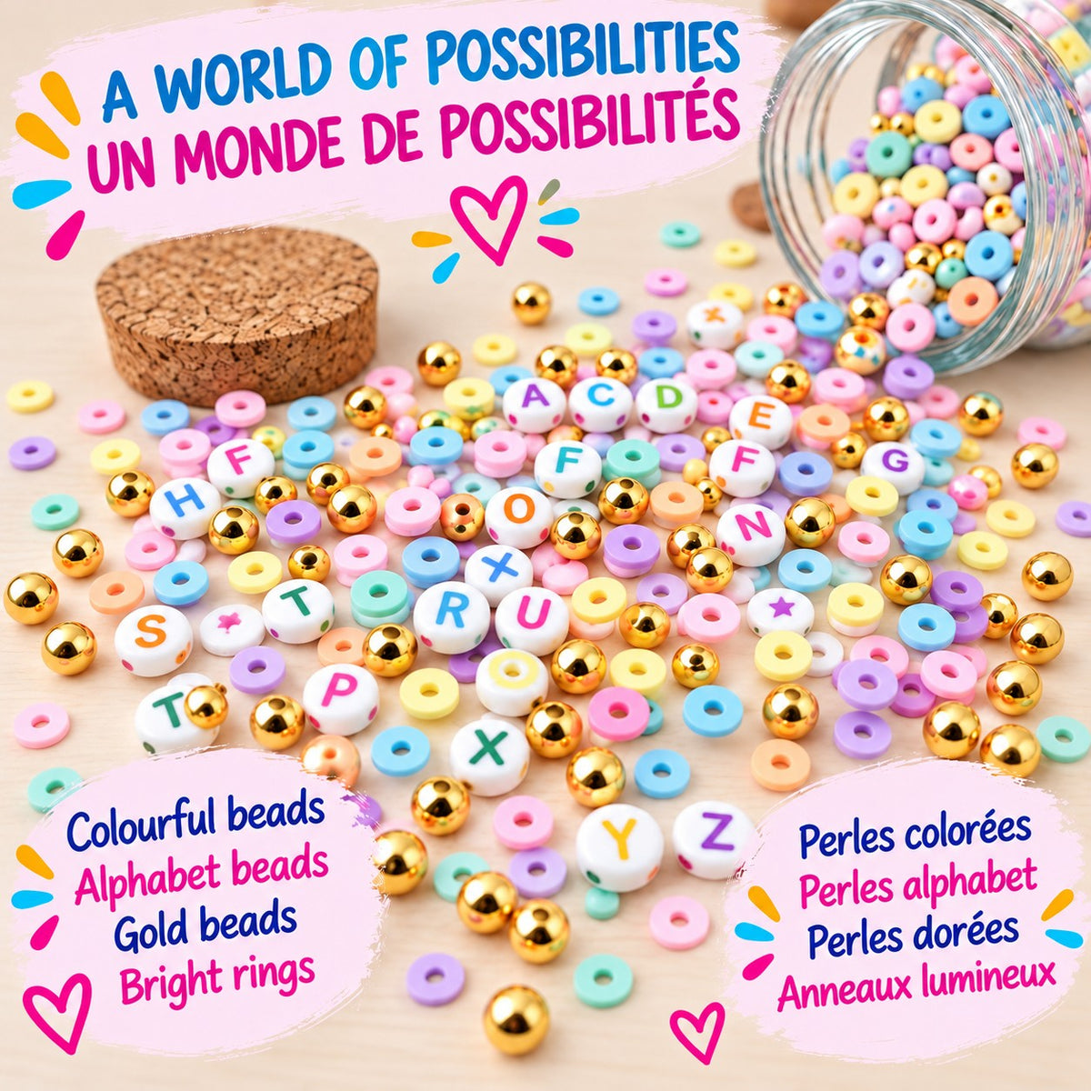Kit de bracelet d'amitié – Perles multicolores - PBI ART