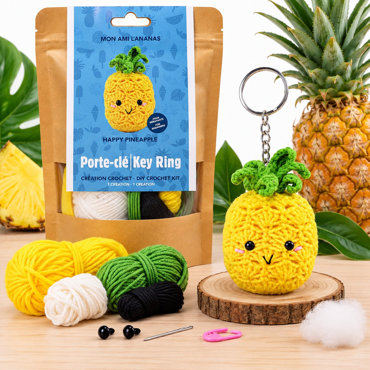 Kit de crochet – Porte-clé Ananas Joyeux - PBI ART