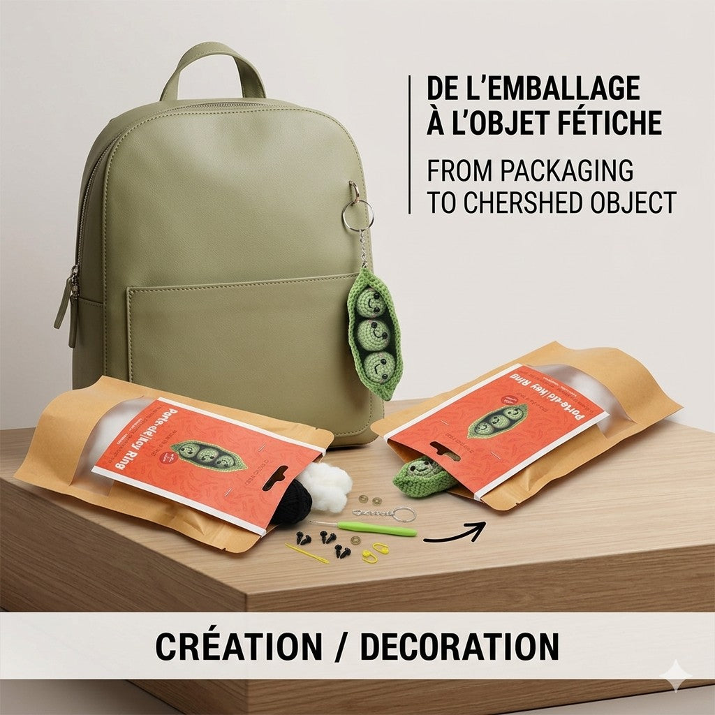 Kit de crochet – Porte-clé Petits Pois en Gousse - PBI ART
