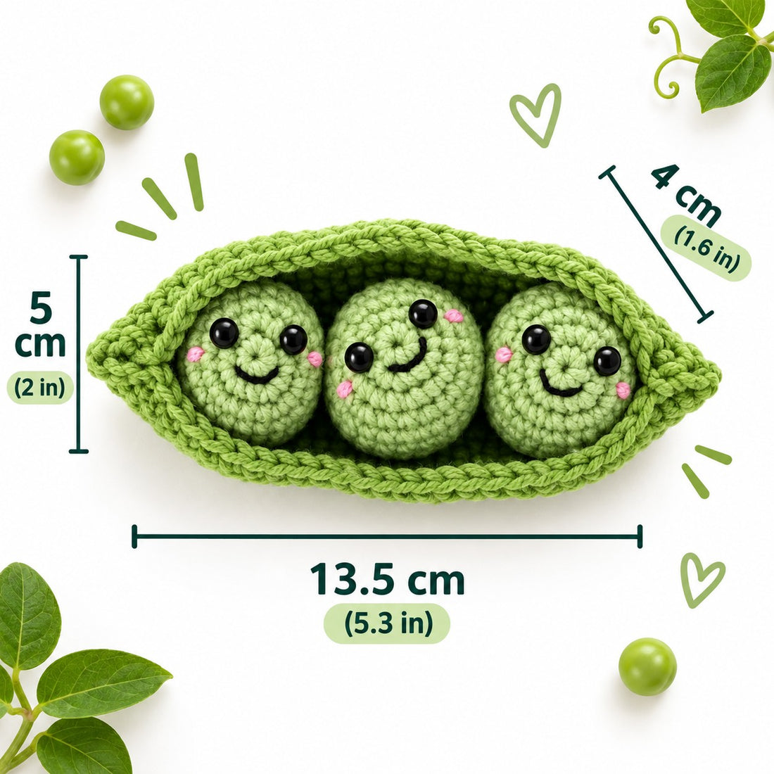 Kit de crochet – Porte-clé Petits Pois en Gousse - PBI ART