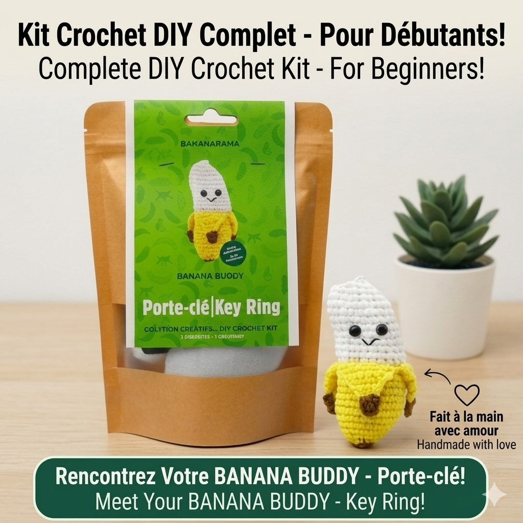 Kit de crochet – Porte-clé Banana Buddy - PBI ART