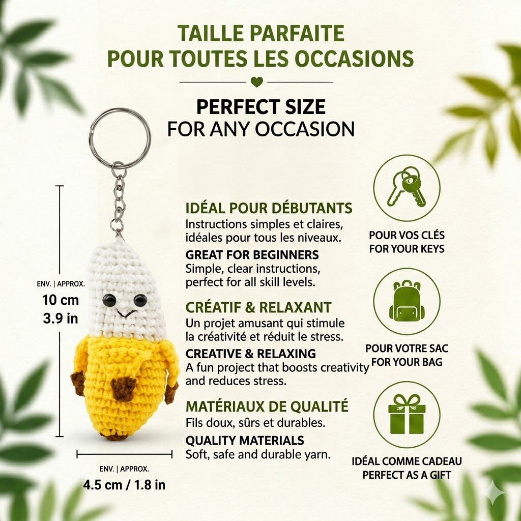 Kit de crochet – Porte-clé Banana Buddy - PBI ART