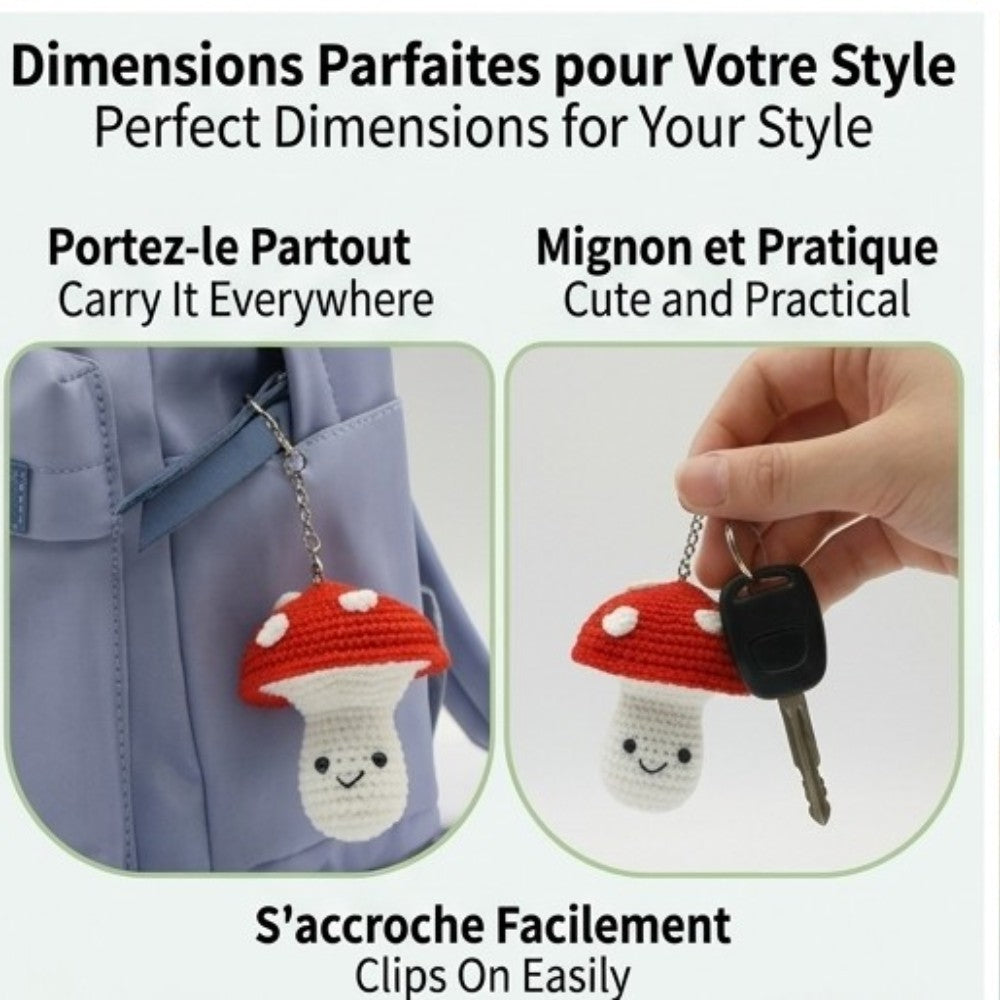 Kit de crochet – Porte-clé champignon mignon - PBI ART