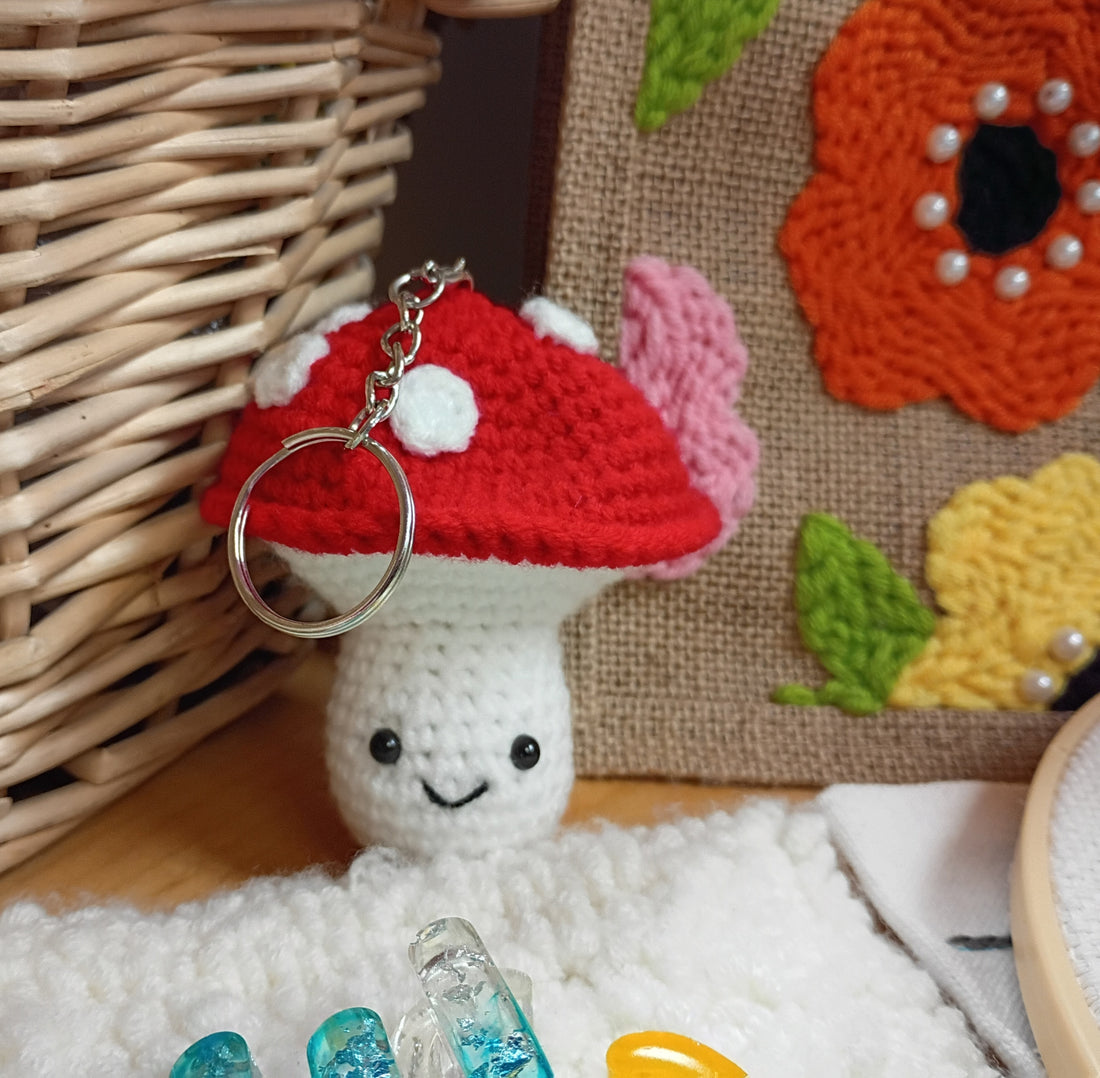 KIT DIY PORTE-CLÉS CROCHET – MINI CHAMPIGNON